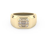 Multi Stones Wedding Band with 0.46 CT Round and Baguette Cut Moissanite – Yellow, White, or Rose Gold