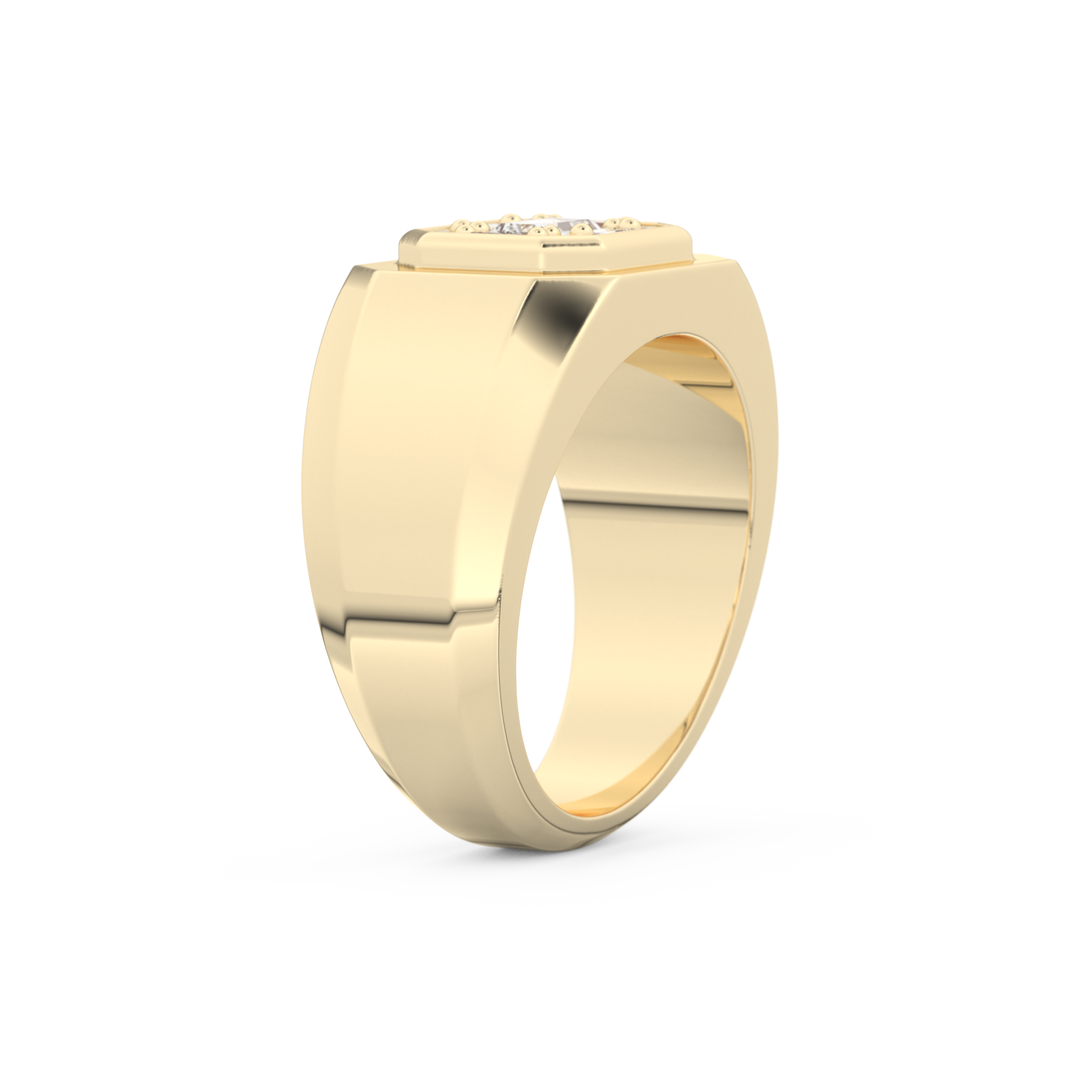 Multi Stones Wedding Band with 0.46 CT Round and Baguette Cut Moissanite – Yellow, White, or Rose Gold