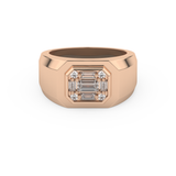 Multi Stones Wedding Band with 0.46 CT Round and Baguette Cut Moissanite – Yellow, White, or Rose Gold