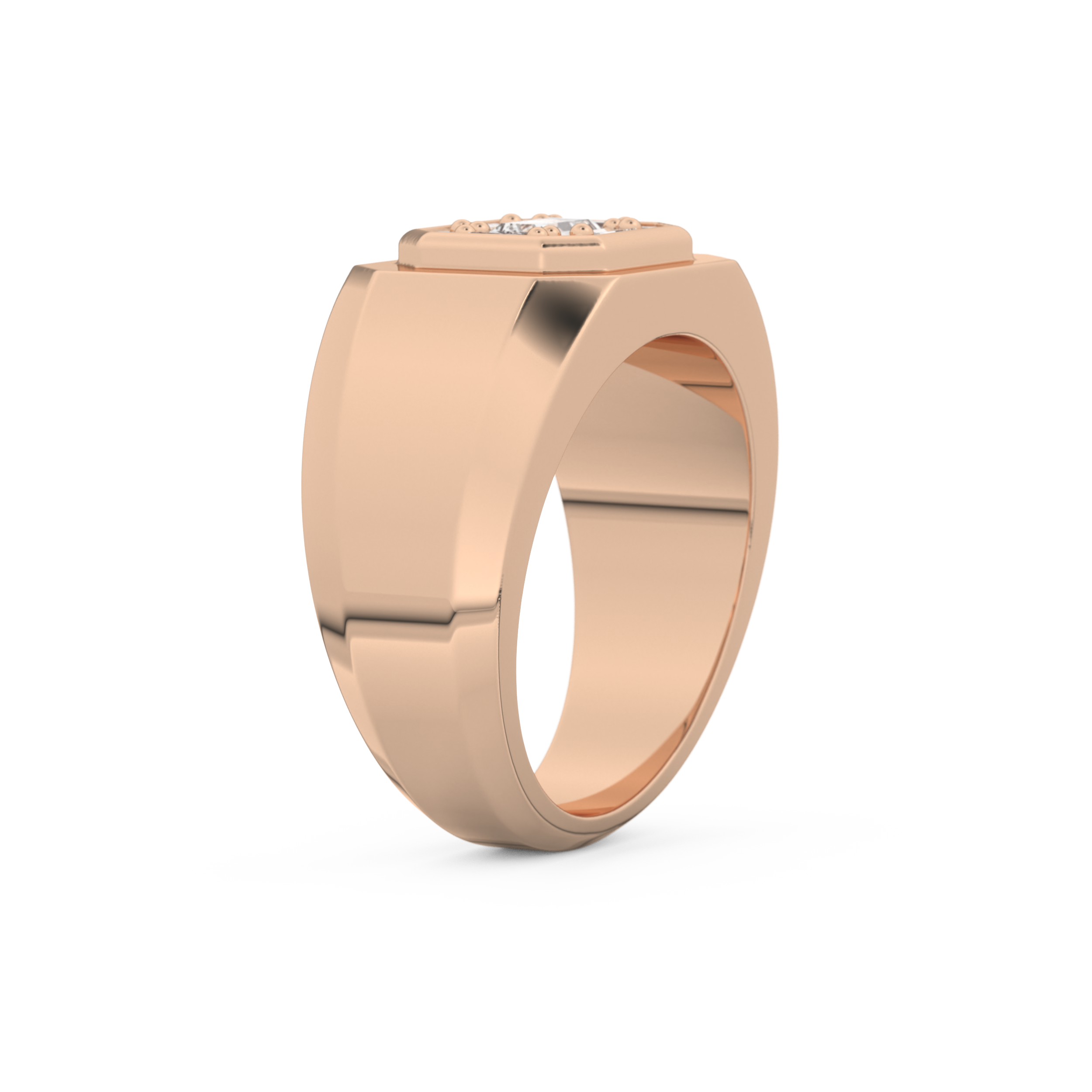 Multi Stones Wedding Band with 0.46 CT Round and Baguette Cut Moissanite – Yellow, White, or Rose Gold