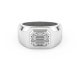 Multi Stones Wedding Band with 0.46 CT Round and Baguette Cut Moissanite – Yellow, White, or Rose Gold