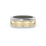 Flush Setting Men's Wedding Band Moissanite – Yellow, White, or Rose Gold 7