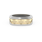 Flush Setting Men's Wedding Band Moissanite – Yellow, White, or Rose Gold 7