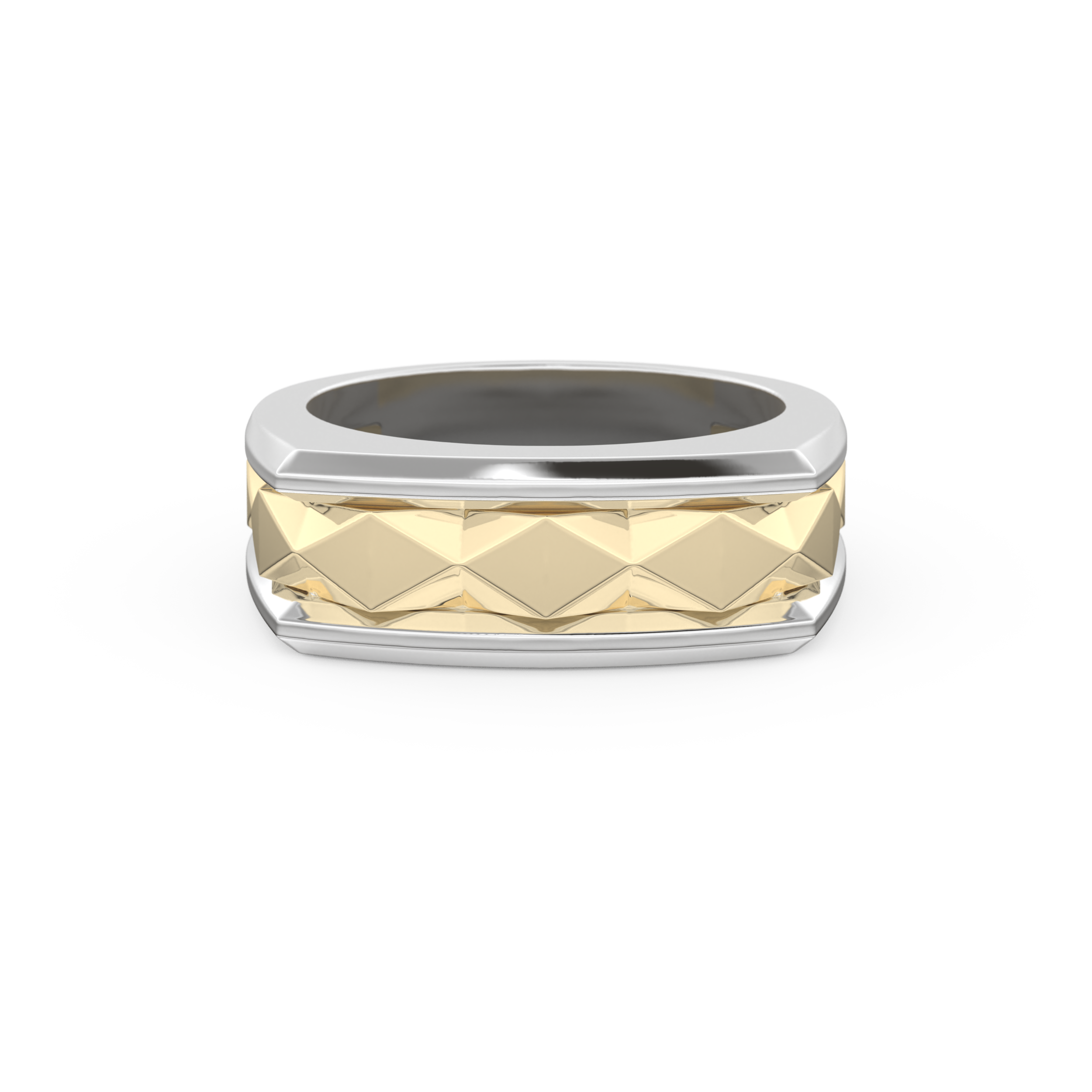 Flush Setting Men's Wedding Band Moissanite – Yellow, White, or Rose Gold 7