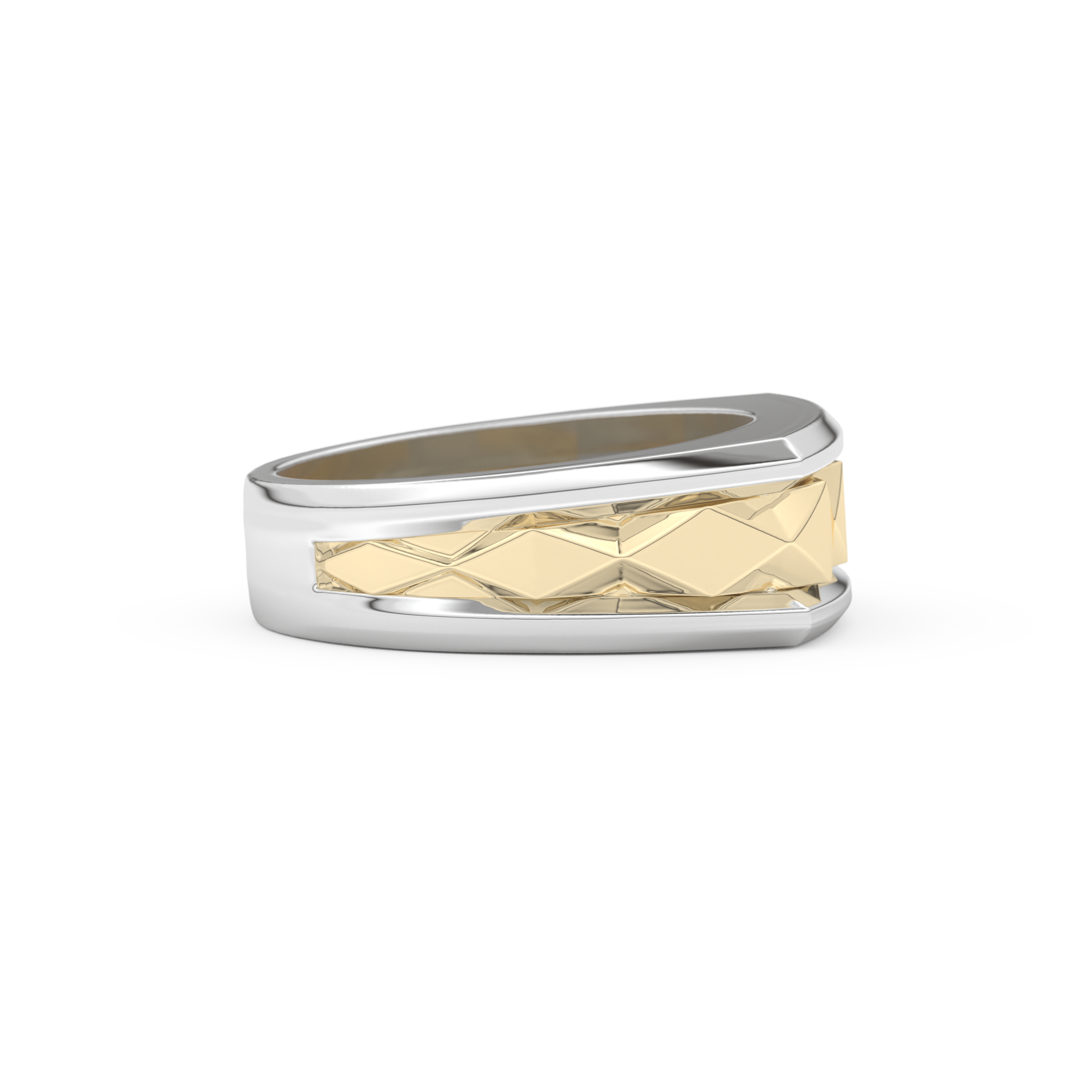 Flush Setting Men's Wedding Band Moissanite – Yellow, White, or Rose Gold 8