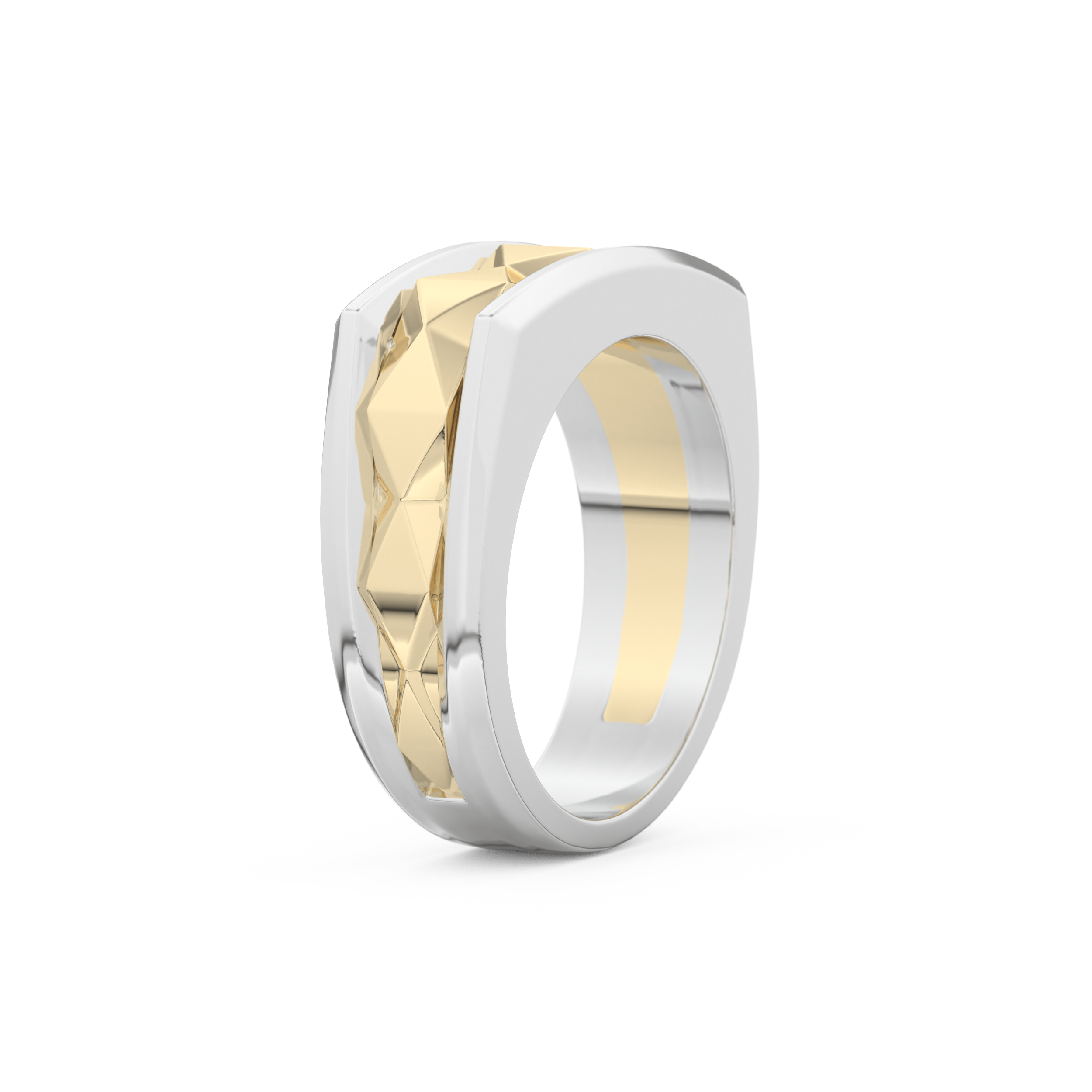 Flush Setting Men's Wedding Band Moissanite – Yellow, White, or Rose Gold 10