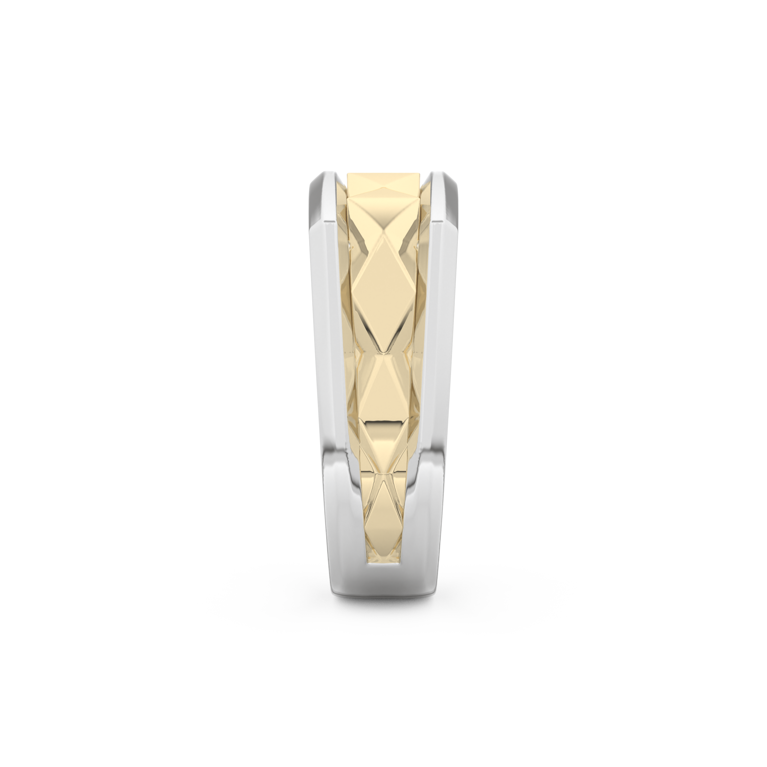 Flush Setting Men's Wedding Band Moissanite – Yellow, White, or Rose Gold 12
