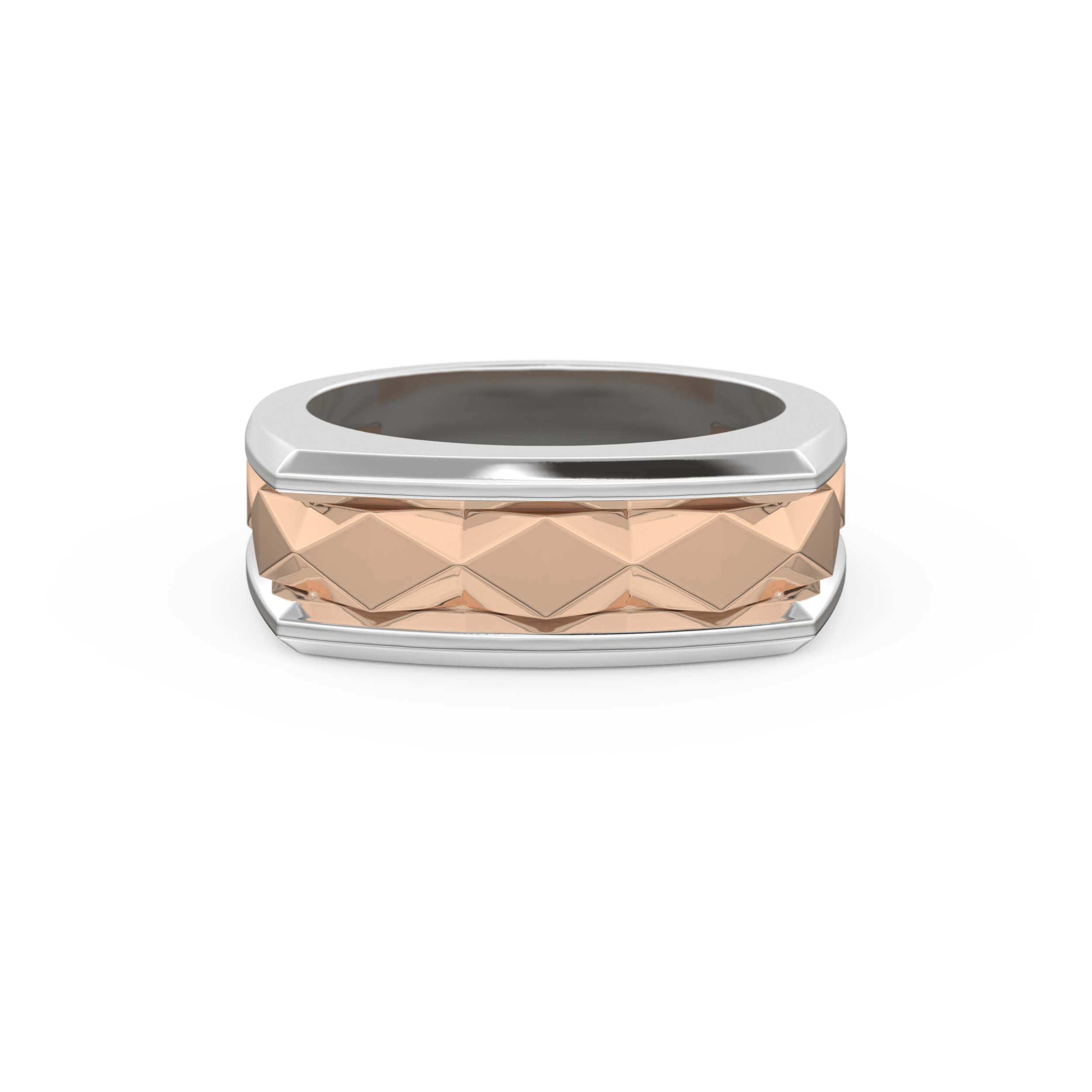 Flush Setting Men's Wedding Band Moissanite – Yellow, White, or Rose Gold 13