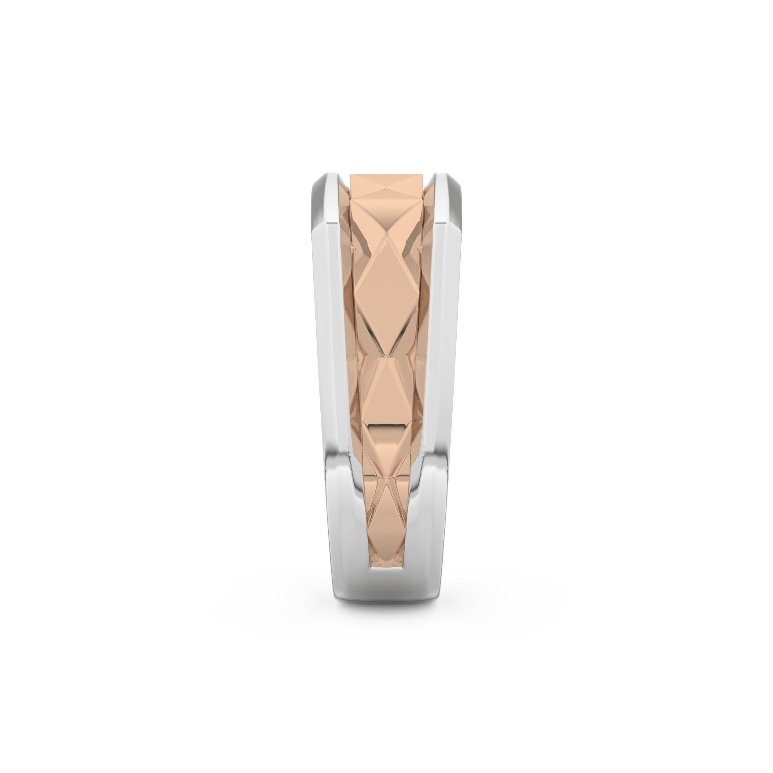 Flush Setting Men's Wedding Band Moissanite – Yellow, White, or Rose Gold 18