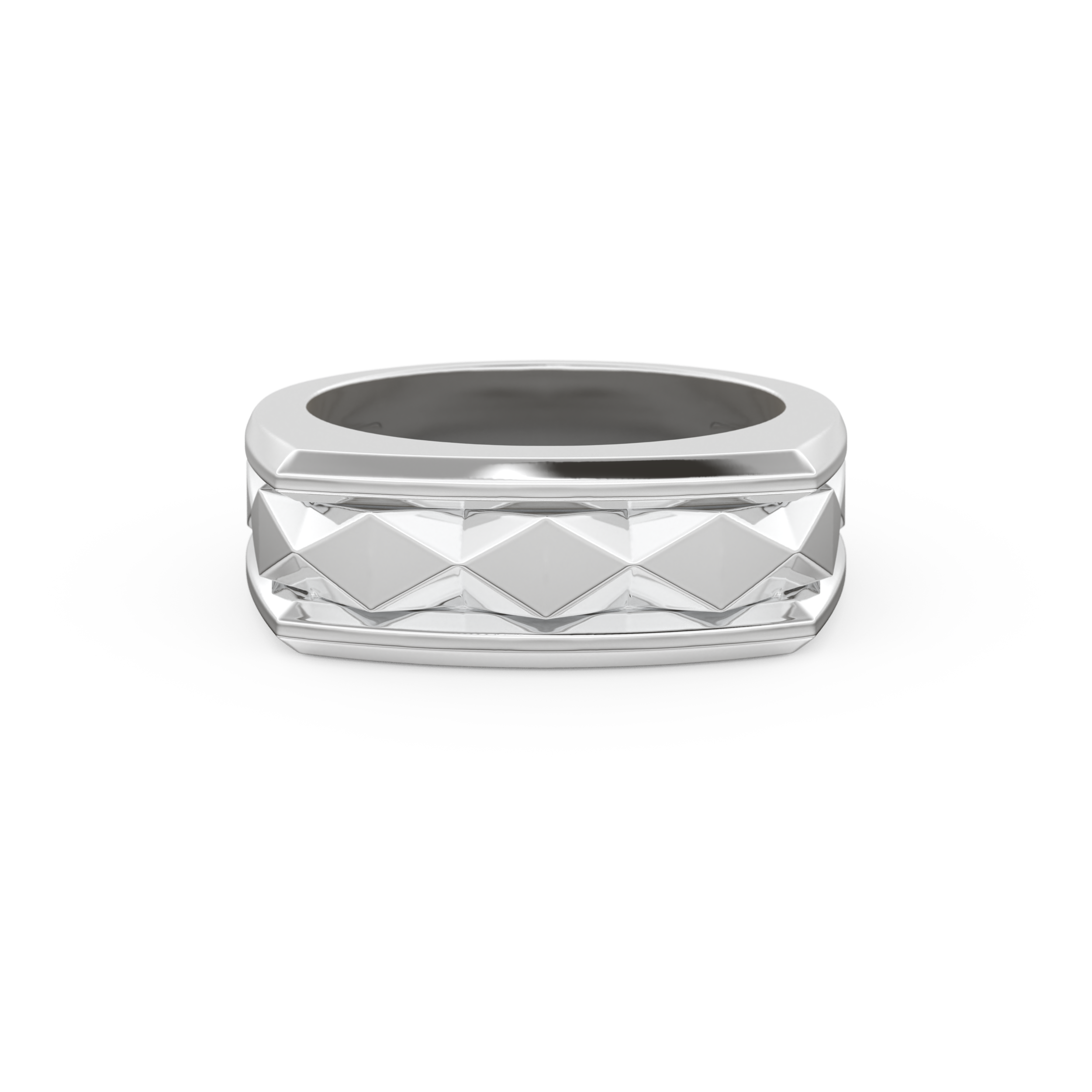 Flush Setting Men's Wedding Band Moissanite – Yellow, White, or Rose Gold 1