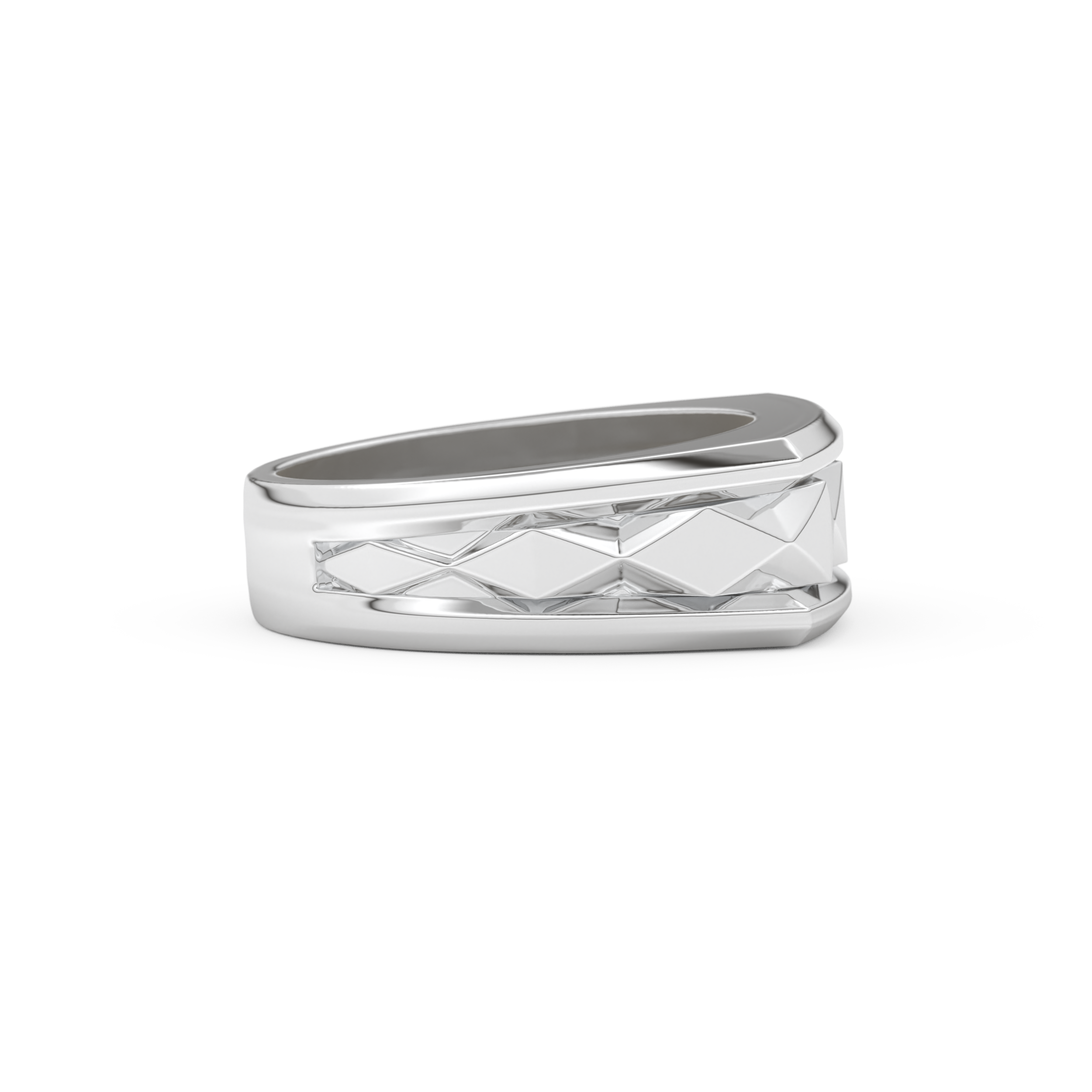 Flush Setting Men's Wedding Band Moissanite – Yellow, White, or Rose Gold 2