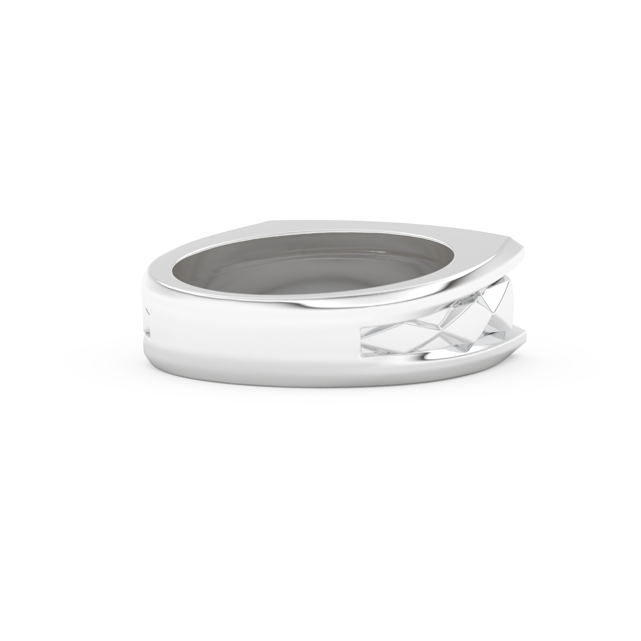Flush Setting Men's Wedding Band Moissanite – Yellow, White, or Rose Gold 6