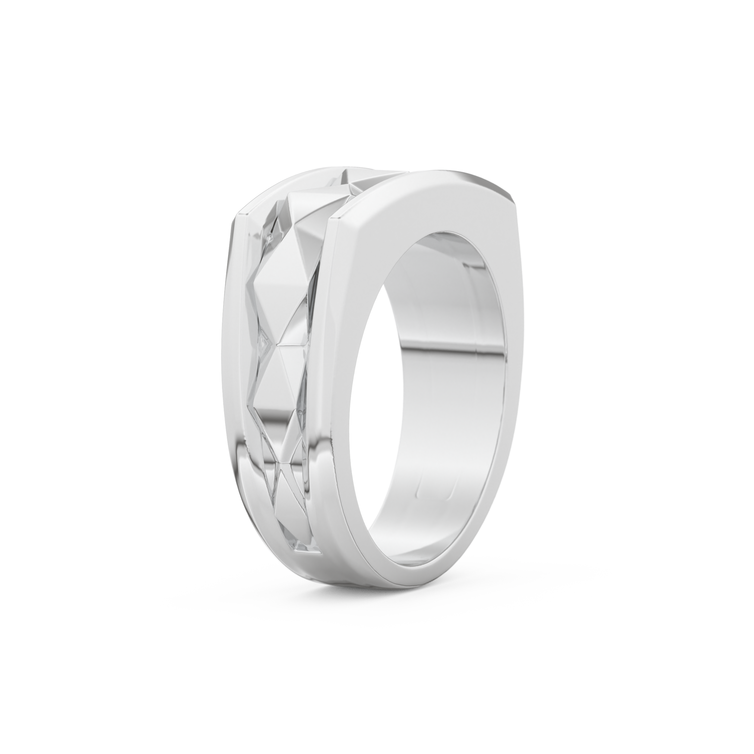 Flush Setting Men's Wedding Band Moissanite – Yellow, White, or Rose Gold 3
