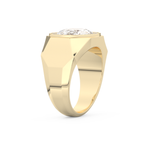 Elongated Oval Cut 2.27 Carat Moissanite Men's Wedding Band – Halo Setting in Gold 10