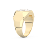 Elongated Oval Cut 2.27 Carat Moissanite Men's Wedding Band – Halo Setting in Gold 10