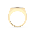 Elongated Oval Cut 2.27 Carat Moissanite Men's Wedding Band – Halo Setting in Gold 11