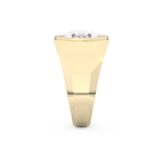 Elongated Oval Cut 2.27 Carat Moissanite Men's Wedding Band – Halo Setting in Gold 12