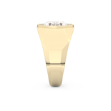 Elongated Oval Cut 2.27 Carat Moissanite Men's Wedding Band – Halo Setting in Gold 12