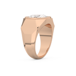 Elongated Oval Cut 2.27 Carat Moissanite Men's Wedding Band – Halo Setting in Gold 16