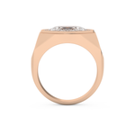 Elongated Oval Cut 2.27 Carat Moissanite Men's Wedding Band – Halo Setting in Gold 17