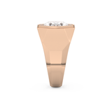 Elongated Oval Cut 2.27 Carat Moissanite Men's Wedding Band – Halo Setting in Gold 18