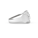 Elongated Oval Cut 2.27 Carat Moissanite Men's Wedding Band – Halo Setting in Gold 2