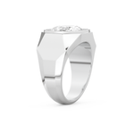 Elongated Oval Cut 2.27 Carat Moissanite Men's Wedding Band – Halo Setting in Gold 4