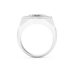 Elongated Oval Cut 2.27 Carat Moissanite Men's Wedding Band – Halo Setting in Gold 5