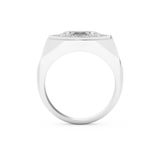 Elongated Oval Cut 2.27 Carat Moissanite Men's Wedding Band – Halo Setting in Gold 5