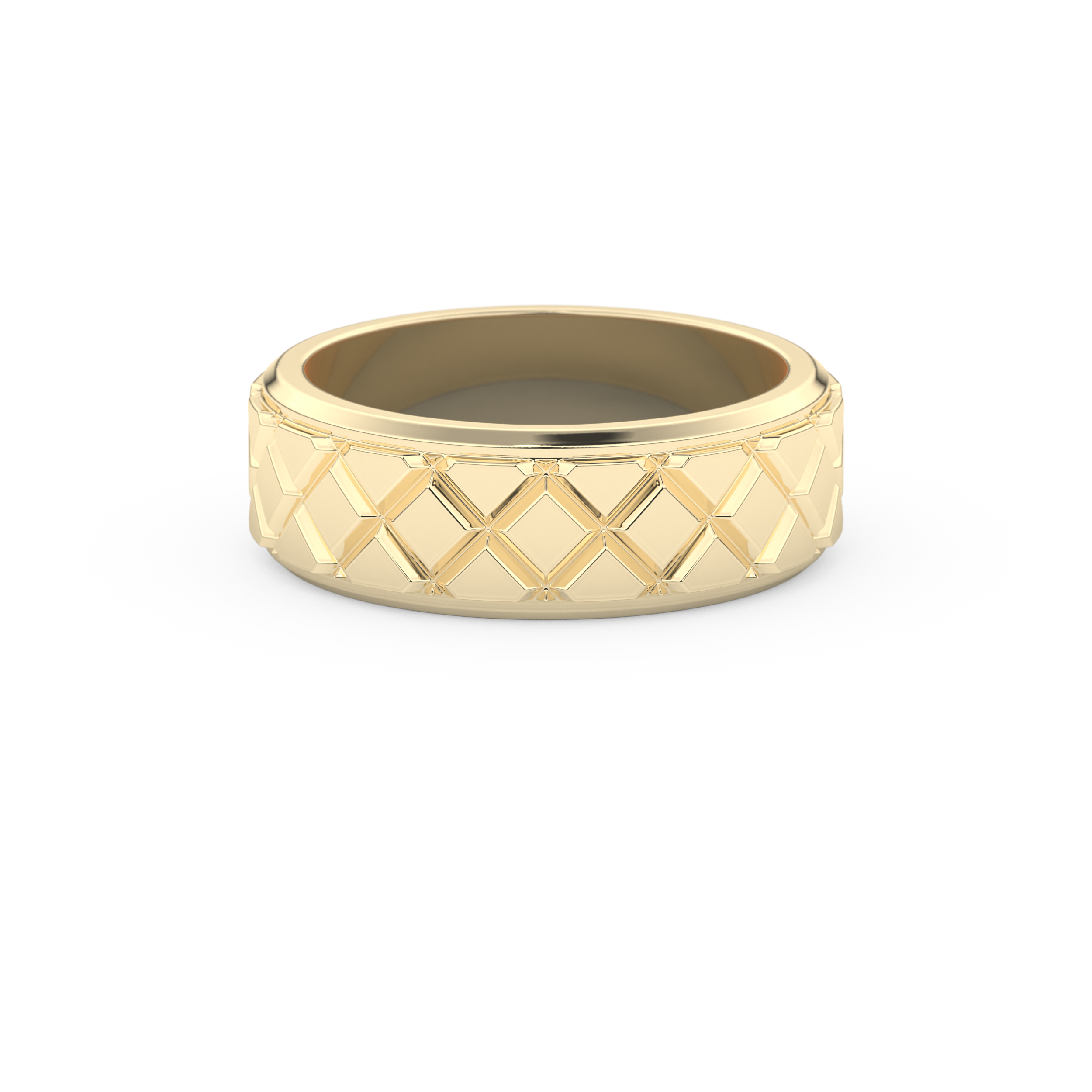 Patterned Men' s Wedding Band Moissanite – Yellow, White, or Rose Gold 7