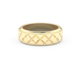 Patterned Men' s Wedding Band Moissanite – Yellow, White, or Rose Gold 8