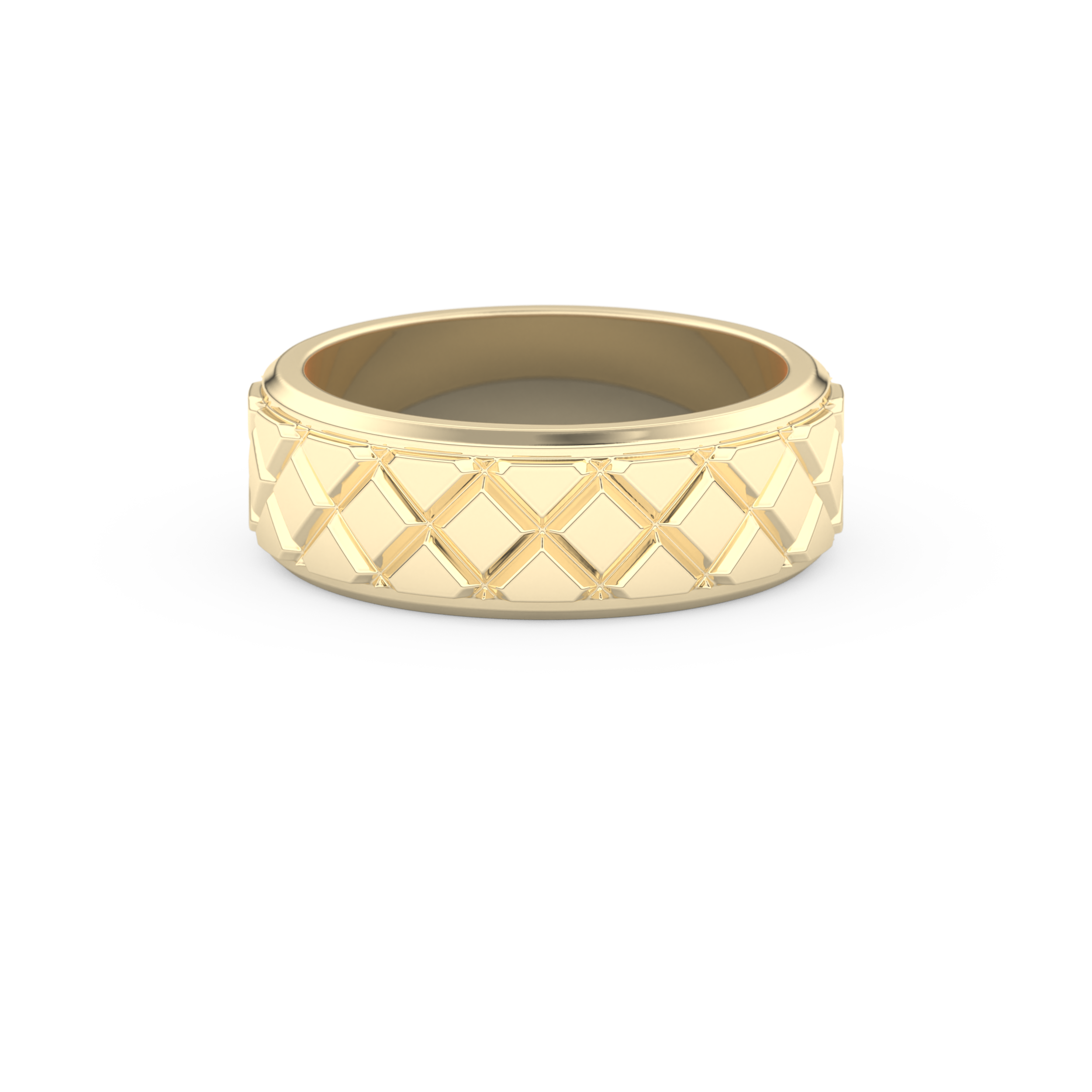 Patterned Men' s Wedding Band Moissanite – Yellow, White, or Rose Gold 8