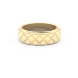 Patterned Men' s Wedding Band Moissanite – Yellow, White, or Rose Gold 9