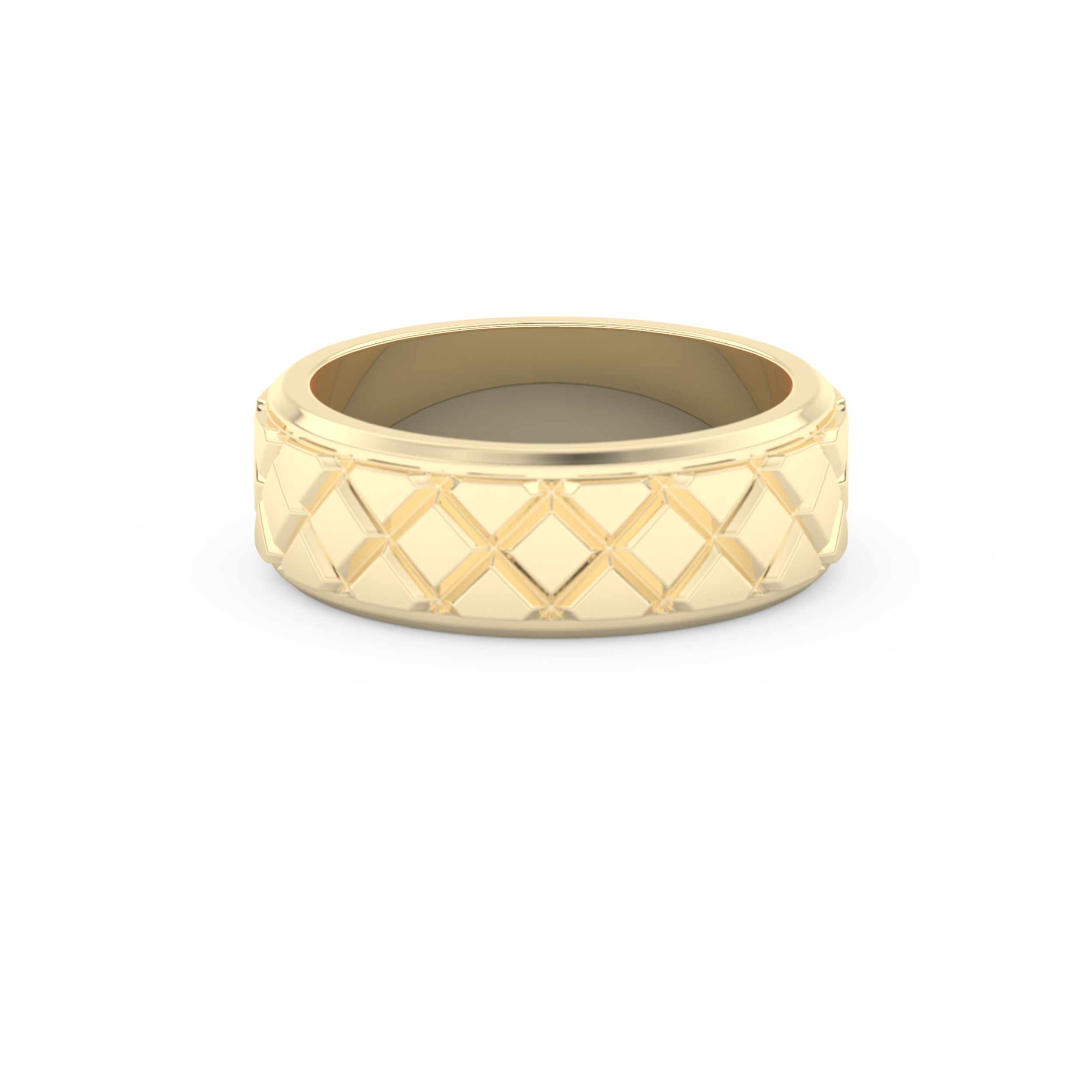 Patterned Men' s Wedding Band Moissanite – Yellow, White, or Rose Gold 9