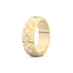 Patterned Men' s Wedding Band Moissanite – Yellow, White, or Rose Gold 10