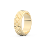 Patterned Men' s Wedding Band Moissanite – Yellow, White, or Rose Gold 10