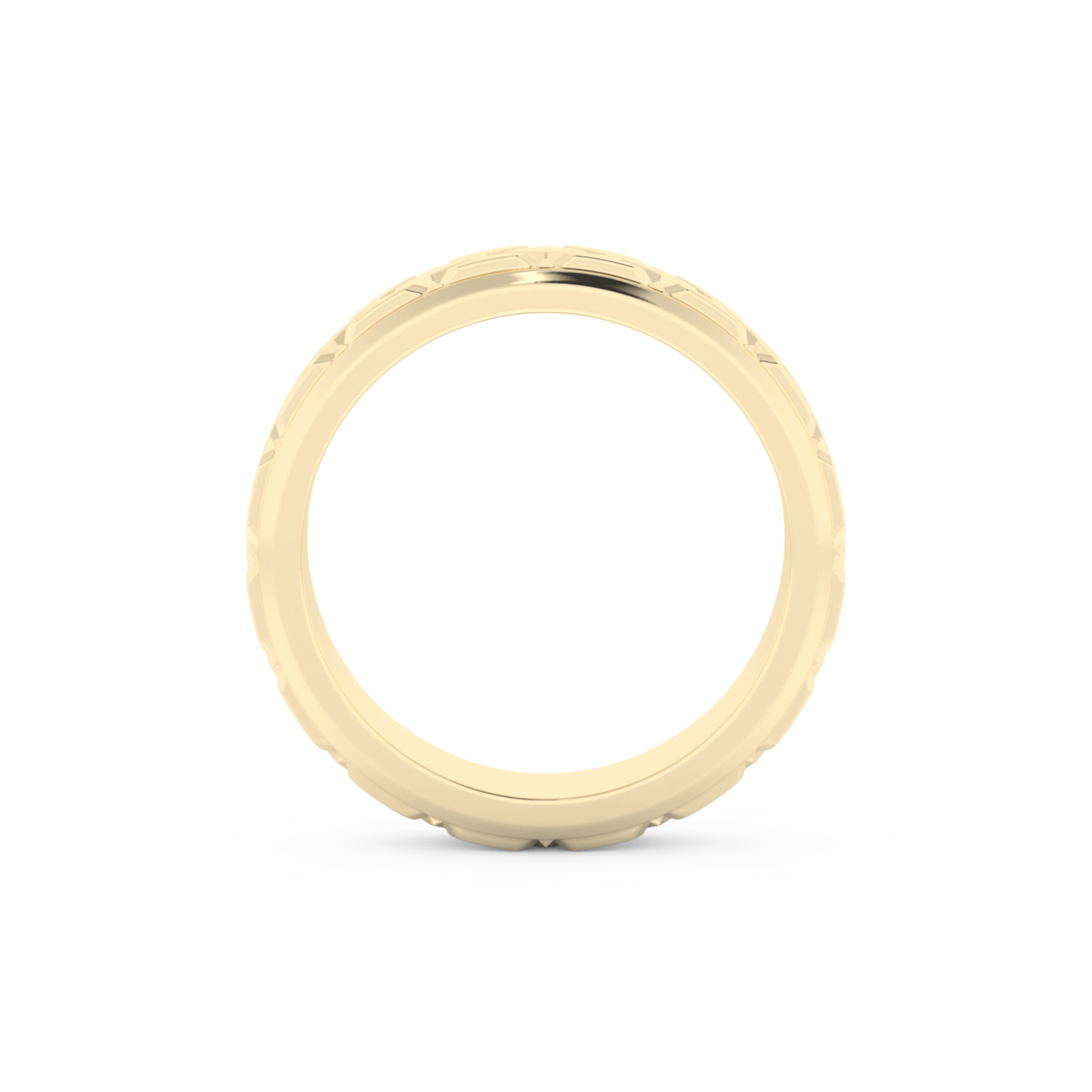 Patterned Men' s Wedding Band Moissanite – Yellow, White, or Rose Gold 11