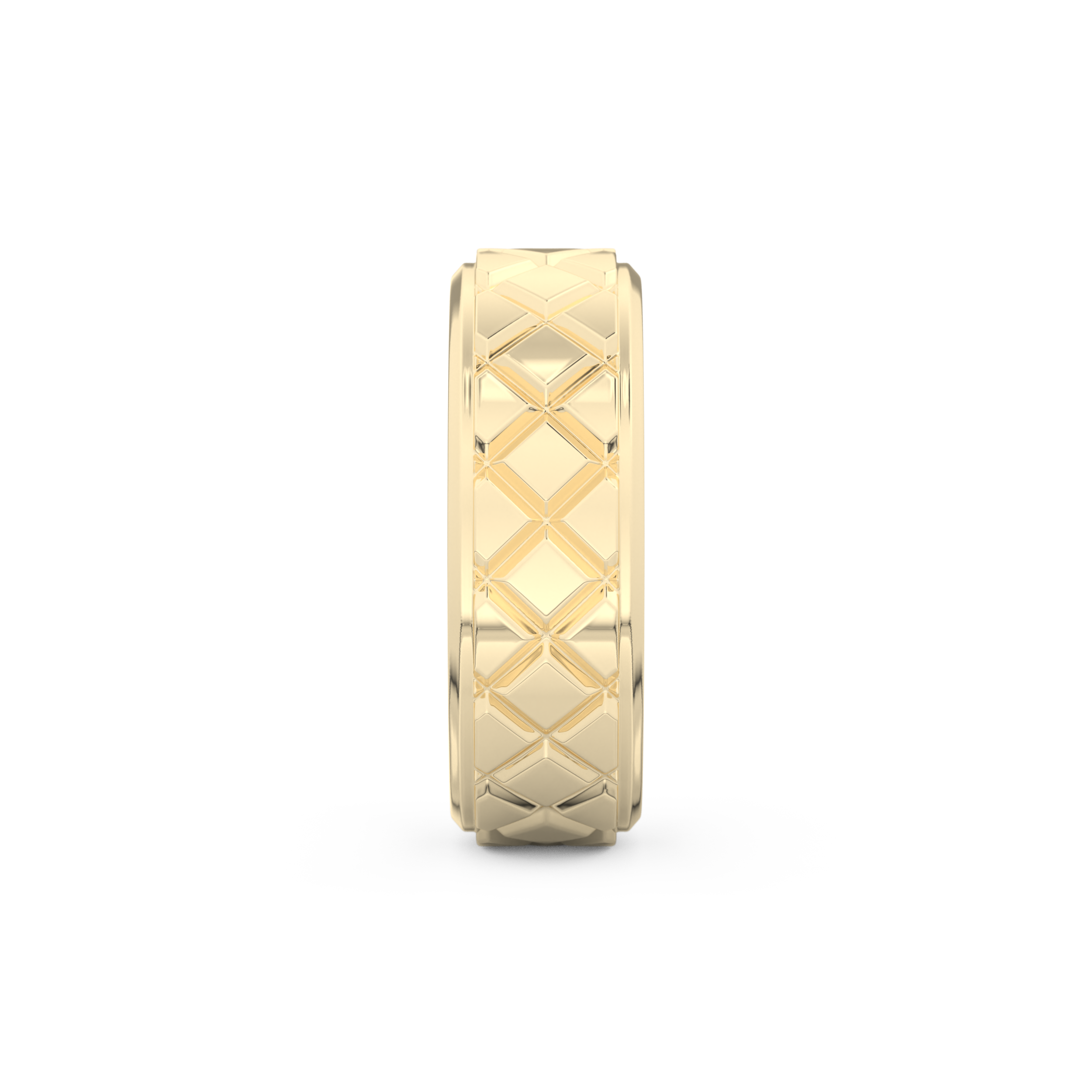Patterned Men' s Wedding Band Moissanite – Yellow, White, or Rose Gold 12
