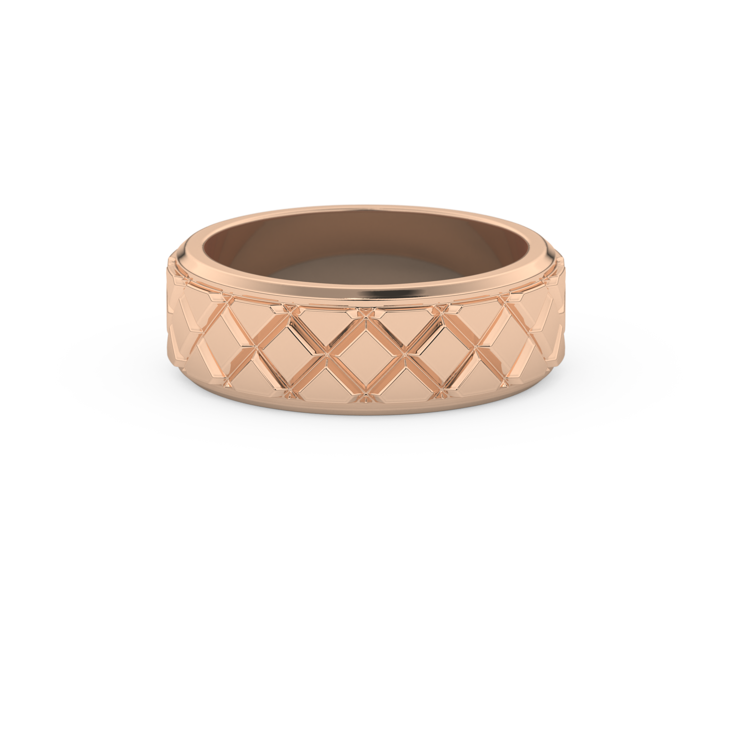 Patterned Men' s Wedding Band Moissanite – Yellow, White, or Rose Gold 13