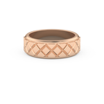 Patterned Men' s Wedding Band Moissanite – Yellow, White, or Rose Gold 14
