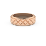 Patterned Men' s Wedding Band Moissanite – Yellow, White, or Rose Gold 14