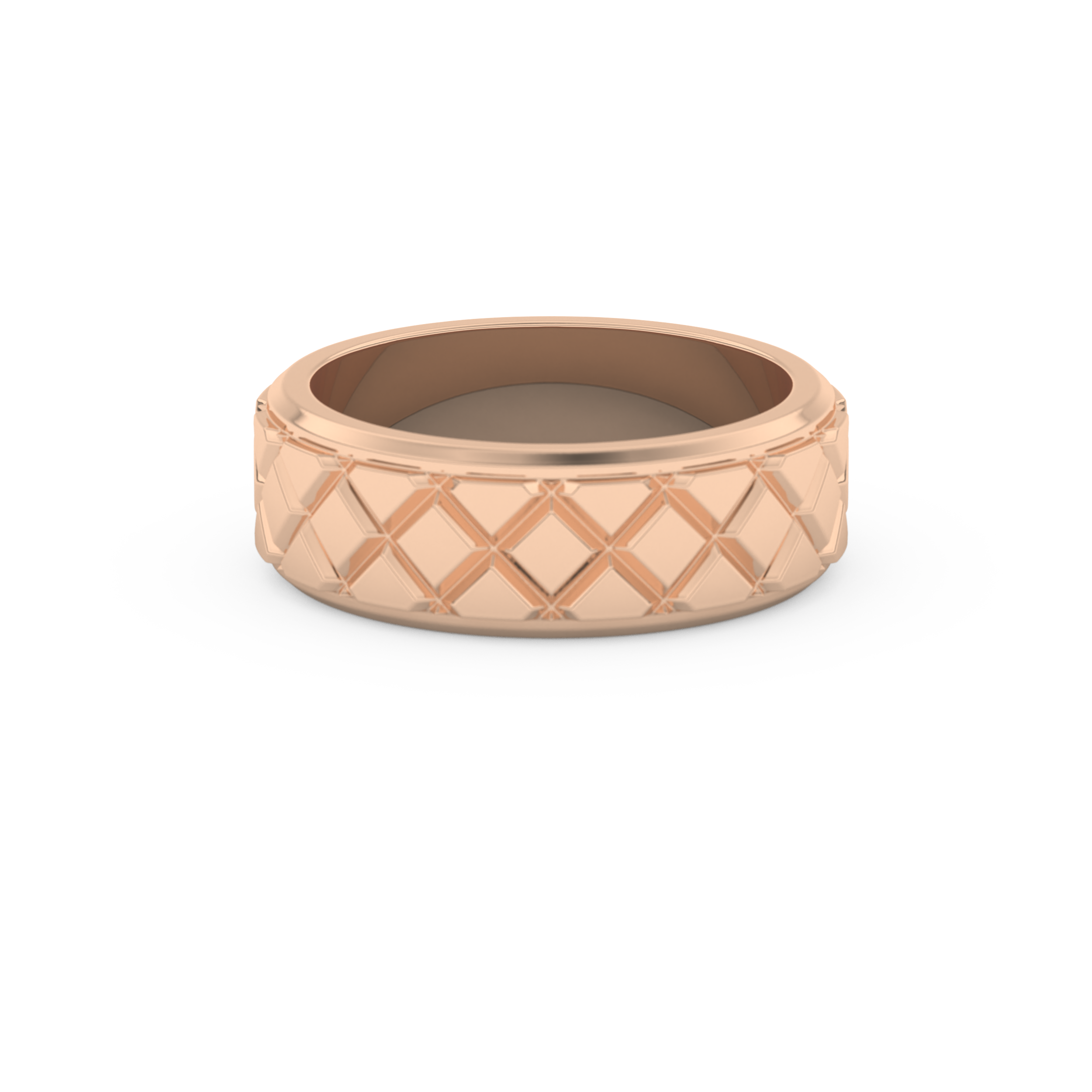 Patterned Men' s Wedding Band Moissanite – Yellow, White, or Rose Gold 15