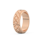 Patterned Men' s Wedding Band Moissanite – Yellow, White, or Rose Gold 16