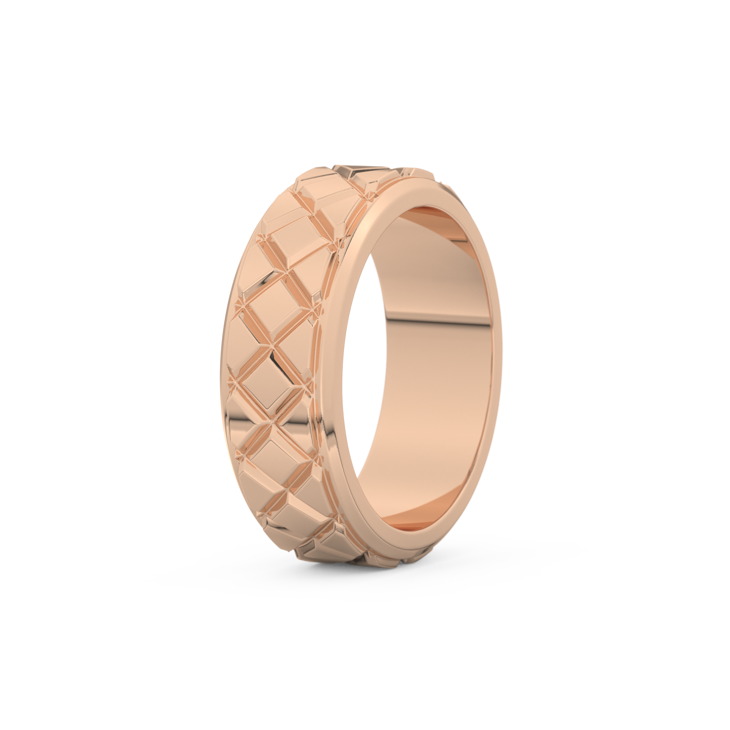 Patterned Men' s Wedding Band Moissanite – Yellow, White, or Rose Gold 16