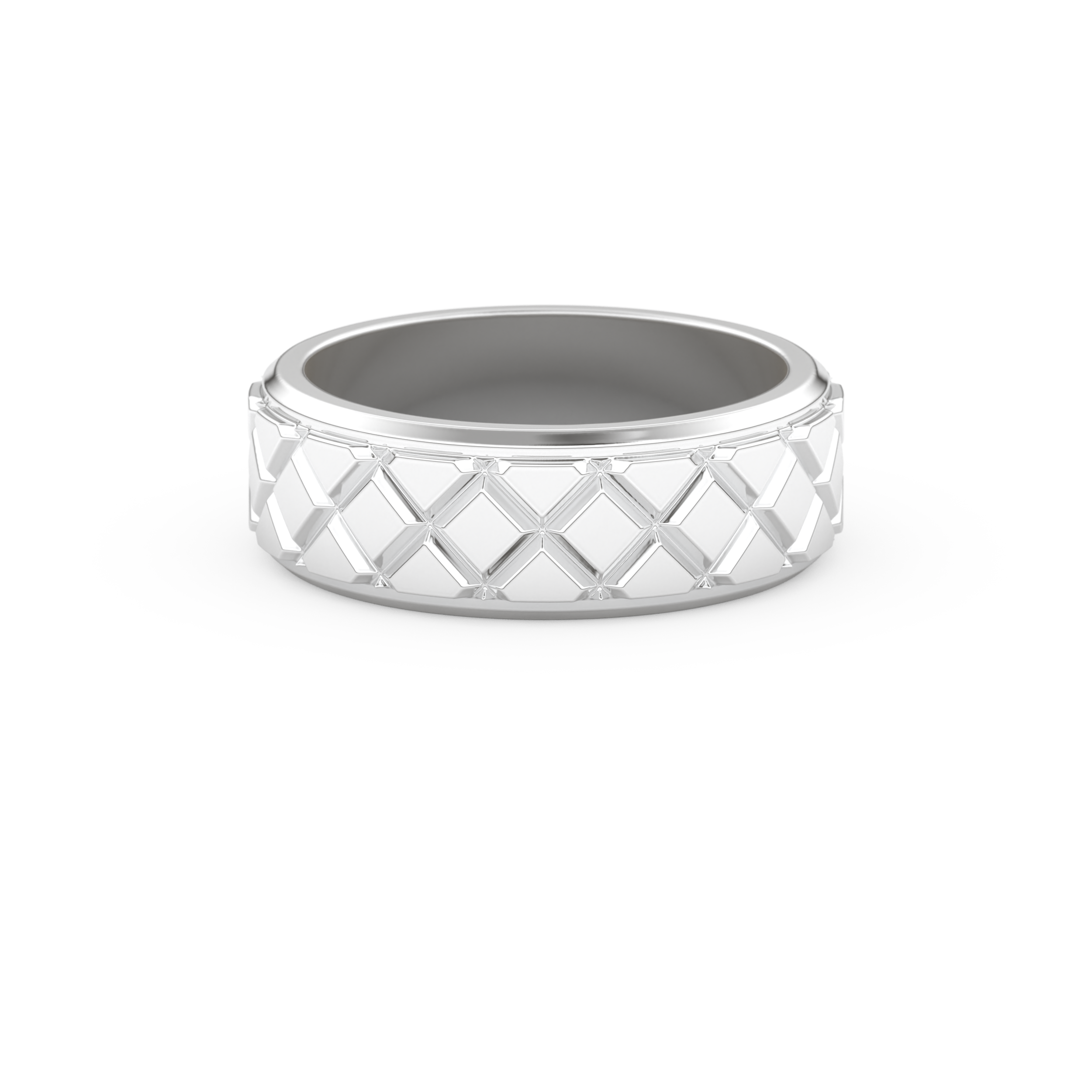 Patterned Men' s Wedding Band Moissanite – Yellow, White, or Rose Gold 2