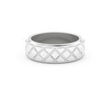 Patterned Men' s Wedding Band Moissanite – Yellow, White, or Rose Gold 6