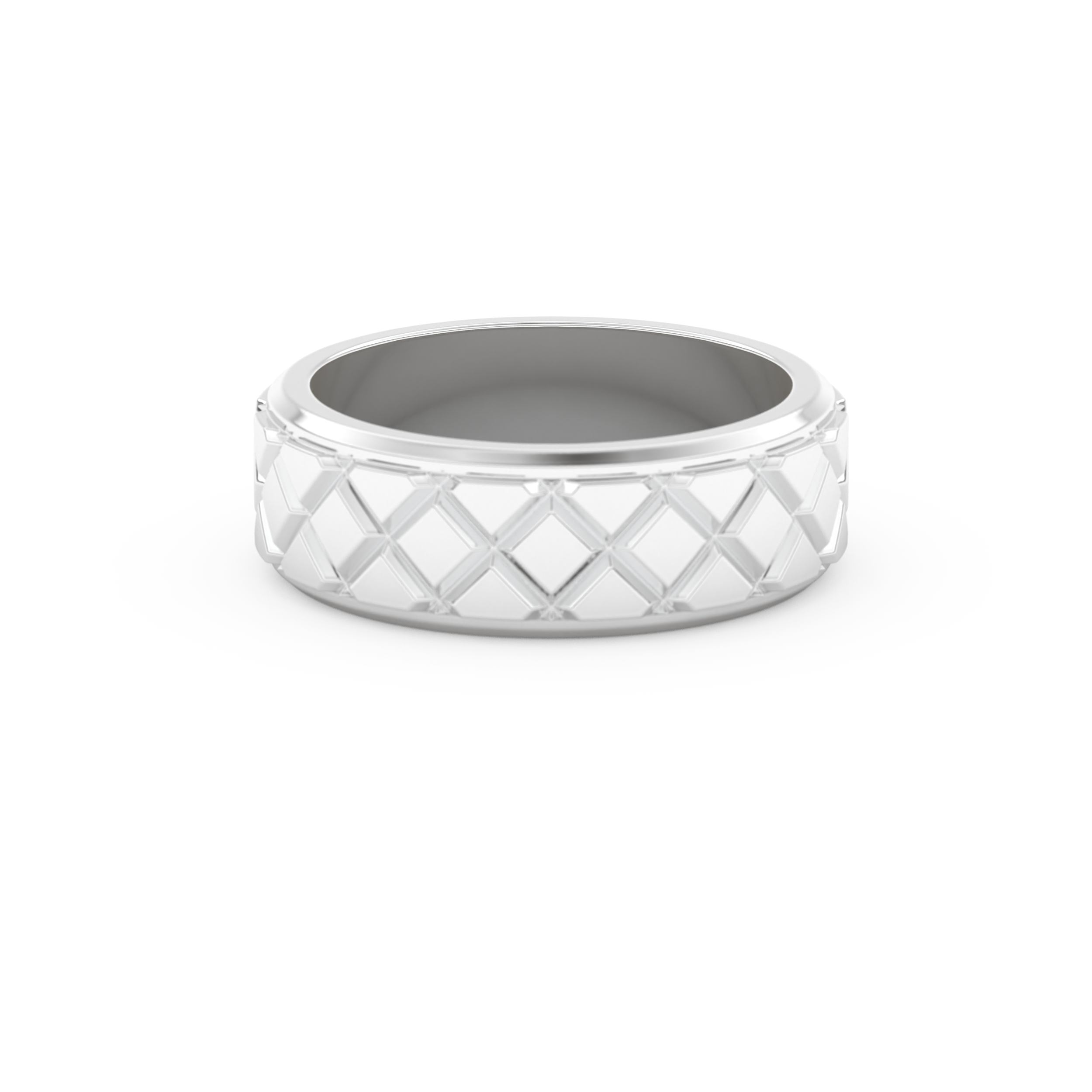Patterned Men' s Wedding Band Moissanite – Yellow, White, or Rose Gold 6