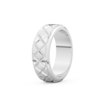 Patterned Men' s Wedding Band Moissanite – Yellow, White, or Rose Gold 3
