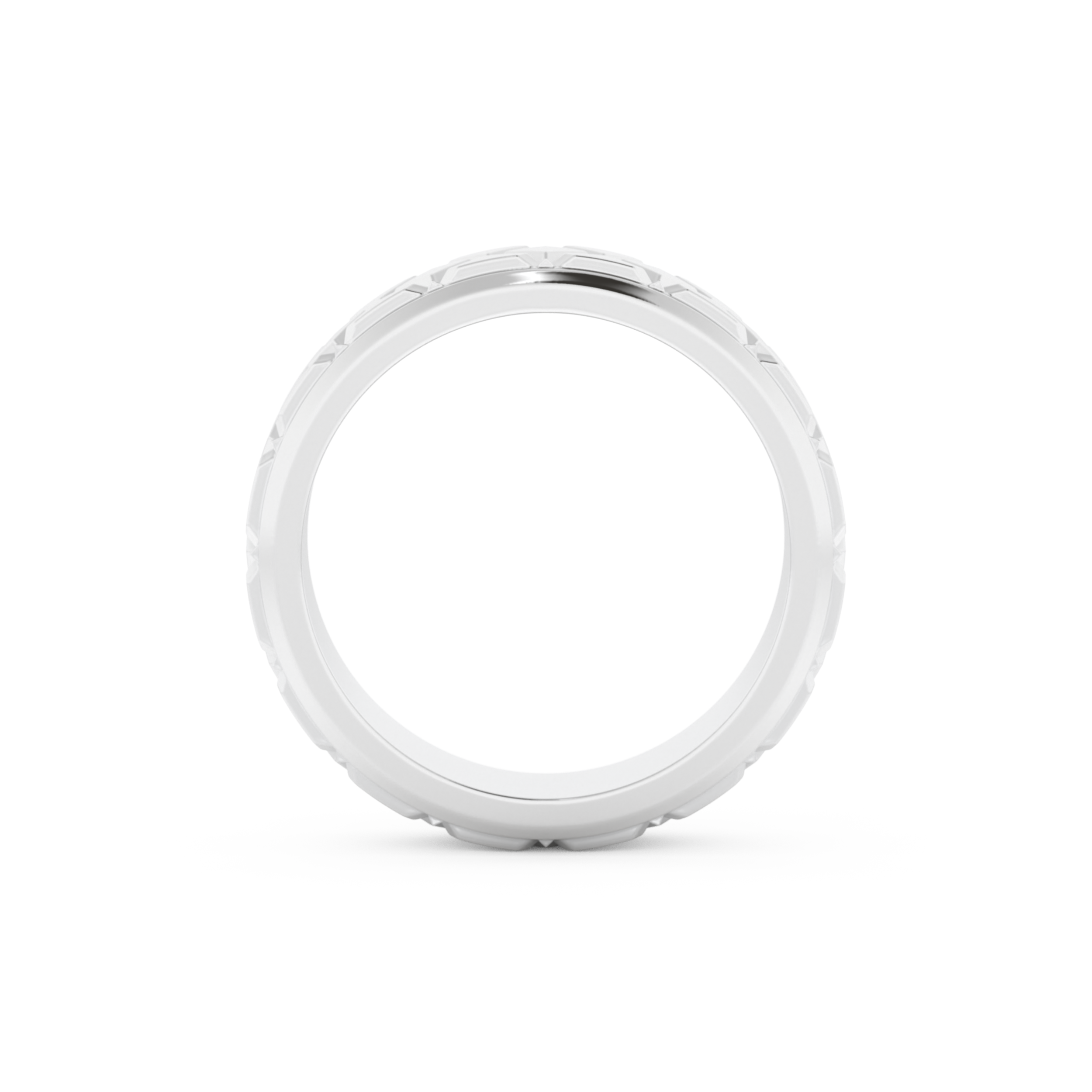 Patterned Men' s Wedding Band Moissanite – Yellow, White, or Rose Gold 4