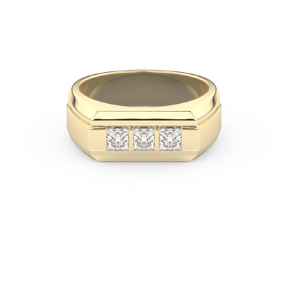 Multi Stones Style Wedding Band with 0.536 CT Princess Cut Moissanite – Yellow, White, or Rose Gold